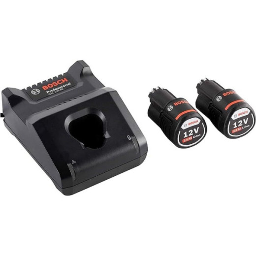 Bosch GBA 12V 2.0Ah + GAL 12V-40 (1600A019R8), набір 2 акумулятори 12 В 2.0 Ah та зарядний пристрій - 1.600.A01.9R8