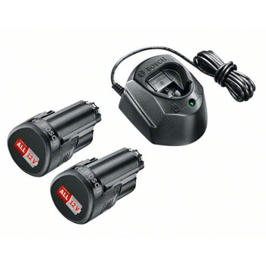 Bosch 12V 1.5 Ah + GAL 1210 CV (1600A01L3E), набір 2 акумулятори 12 В 1.5 Ah та зарядний пристрій - 1.600.A01.L3E