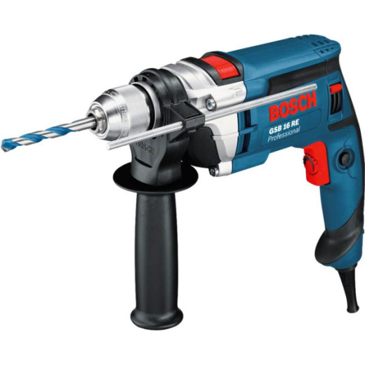 Bosch GSB 16 RE Professional, ударний дриль 750 Вт, патрон 13 мм, реверс, регулювання обертів, кейс - 0.601.14E.500