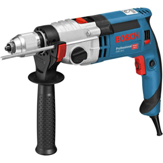 Bosch GSB 24-2, ударний дриль 1100 Вт, 2-швидкісний редуктор, патрон 13 мм, кейс, 060119C801 - 0.601.19C.801