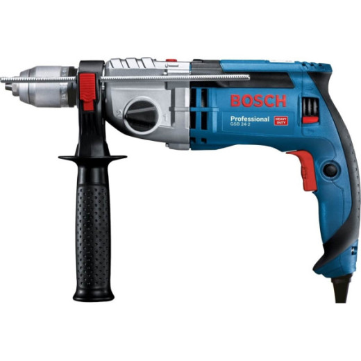 Bosch GSB 24-2, ударний дриль 1100 Вт, 2-швидкісний редуктор, патрон 13 мм, кейс, 060119C801 - 0.601.19C.801