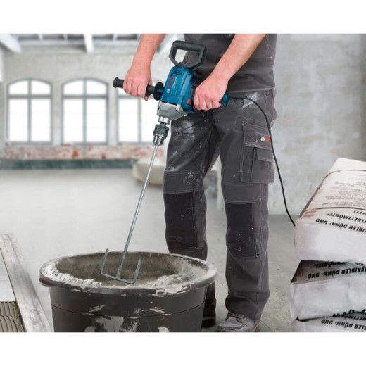 Bosch GBM 1600 RE Professional, дриль-міксер 850 Вт, патрон 16 мм, високий крутний момент, реверс, кейс - 0.601.1B0.000