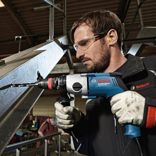 Bosch GBM 13-2 RE Professional, безударний дриль 750 Вт, 2-швидкісний редуктор, патрон 13 мм, реверс, регулювання обертів - 0.601.1B2.000