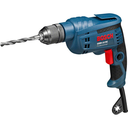 Bosch GBM 10 RE Professional, безударний дриль 600 Вт, патрон 10 мм, реверс, регулювання обертів - 0.601.473.600