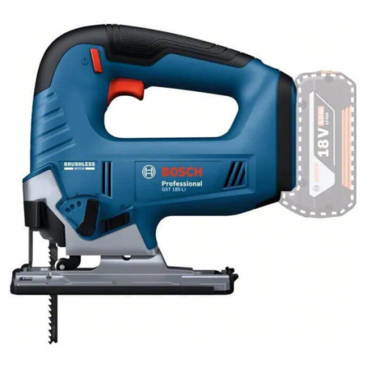 Bosch GST 185-LI Professional, акумуляторний лобзик 18 В, без акумулятора та зарядного пристрою - 0.601.5B3.021