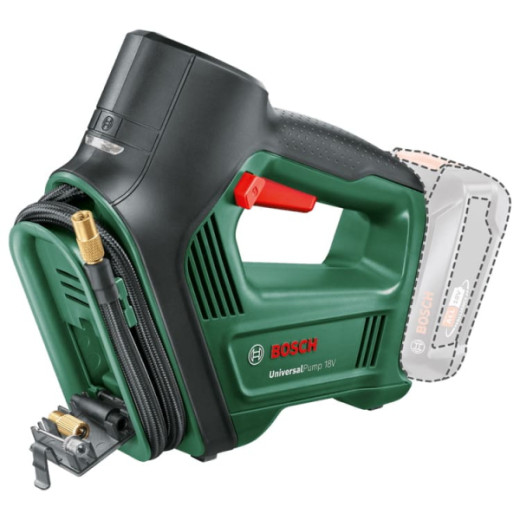 Bosch UniversalPump 18V - акумуляторний насос для накачування шин, спортивного інвентарю та надувних виробів - 0.603.947.100