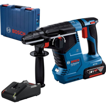 Bosch GBH 187-Li Professional, акумуляторний перфоратор SDS-Plus, 18 В, 2.4 Дж, акумулятор GBA 18V 5.0 Ah, зарядний пристрій GAL 18V-40, кейс
