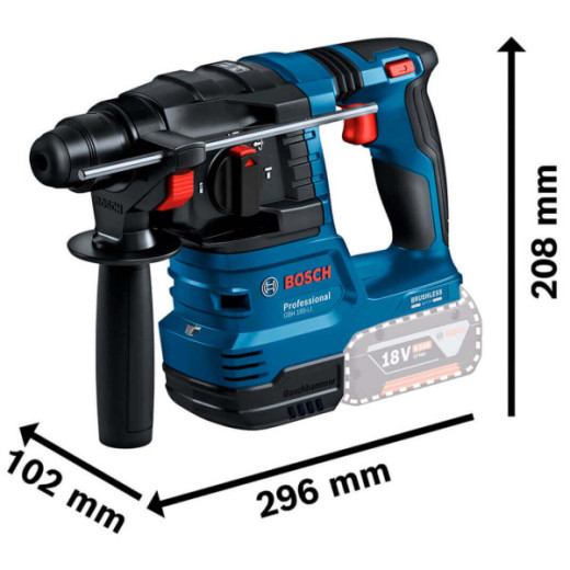 Bosch GBH 185-Li Professional, акумуляторний перфоратор SDS-Plus, 18 В, зарядний пристрій GAL 18V-40, кейс - 0.611.924.022