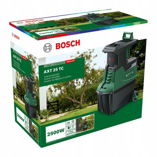 Bosch AXT 25 TC, садовий подрібнювач з турбінною системою різання та контейнером 53 л - 0.600.803.30C