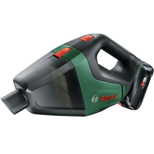 Bosch UniversalVac 18, акумуляторний пилосос 18 В, контейнер 1,5 л, продуктивність 1980 л/хв, комплект із зарядним пристроєм та акумулятором 2.5 Ah - 0.603.3B9.103