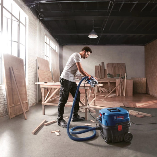 Bosch GAS 12-25 PL Professional, будівельний пилосос для сухого та вологого прибирання, 1250 Вт, контейнер 25 л, клас пилу L - 0.601.97C.100