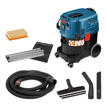 Bosch GAS 35 L AFC Professional, професійний будівельний пилосос для сухого та вологого прибирання, 1380 Вт, контейнер 35 л, автоматичне очищення фільтра AFC