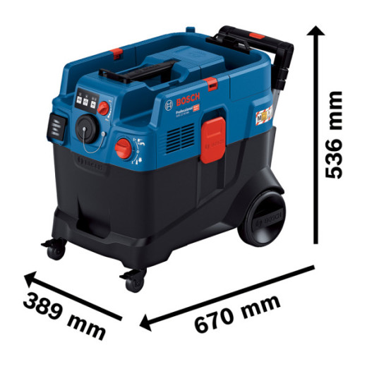 Bosch GAS 12-40 MA Professional, професійний будівельний пилосос для сухого та вологого прибирання, 1200 Вт, контейнер 40 л, клас пилу M, автоматичне очищення фільтра - 0.601.9M0.120