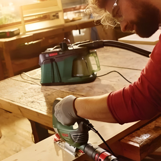 Bosch EasyVac 3, господарський пилосос для сухого прибирання, 700 Вт, контейнер 2 л, підключення електроінструменту - 0.603.3D1.000