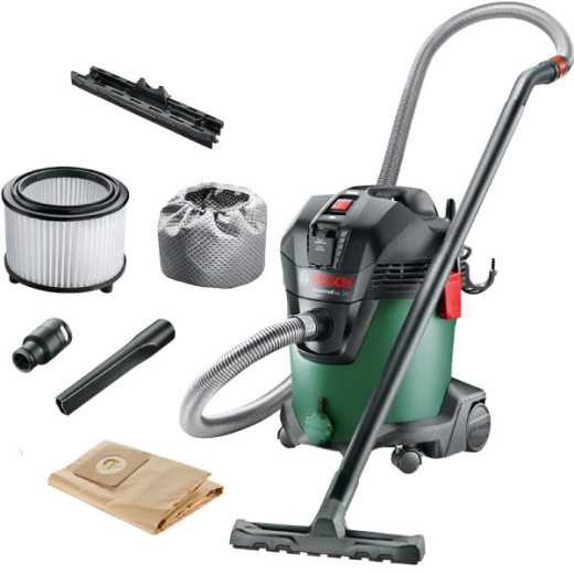Bosch AdvancedVac 20, будівельний пилосос для сухого та вологого прибирання, контейнер 20 л, 1200 Вт, функція видування - 0.603.3D1.200