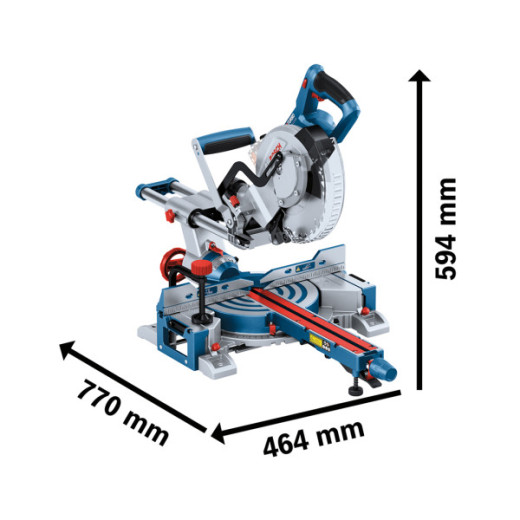 Bosch GCM 18V-216 D Professional, акумуляторна торцювальна пила 18 В, диск 216 мм, без АКБ та ЗП - 0.601.B51.000