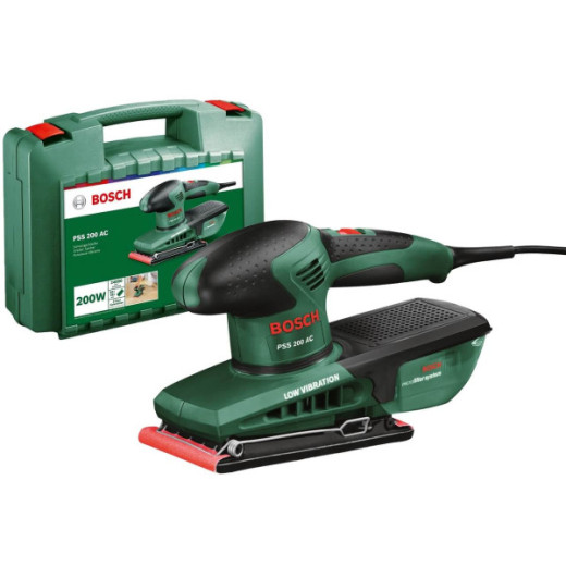 Bosch PSS 200 AC, вібраційна шліфувальна машина 200 Вт з контейнером для пилу та кейсом - 0.603.340.100