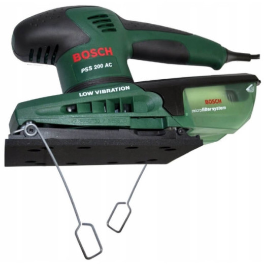 Bosch PSS 200 AC, вібраційна шліфувальна машина 200 Вт з контейнером для пилу та кейсом - 0.603.340.100