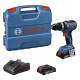 Bosch GSB 18V-65 Professional, акумуляторний ударний дриль-шуруповерт, 2 акумулятори GBA 18V 2.0 Ah, зарядний пристрій GAL 18V-20, кейс L-Case