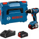 Bosch GSB 18V-65 Professional, акумуляторний ударний дриль-шуруповерт, 2 акумулятори GBA 18V 5.0 Ah, зарядний пристрій GAL 18V-40, кейс L-BOXX 136
