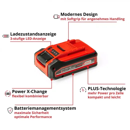 Акумулятор Einhell 18V 4,0 Ah Power X-Change Plus - 4511553