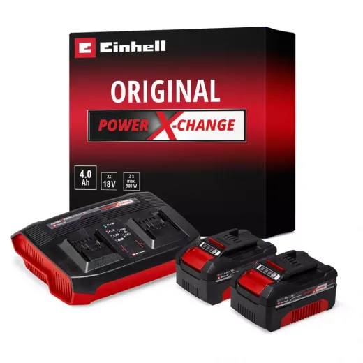 Набір акумуляторів + зарядний пристрій Einhell 18V 2x4.0Ah Twincharger Kit, PXC - 4512112