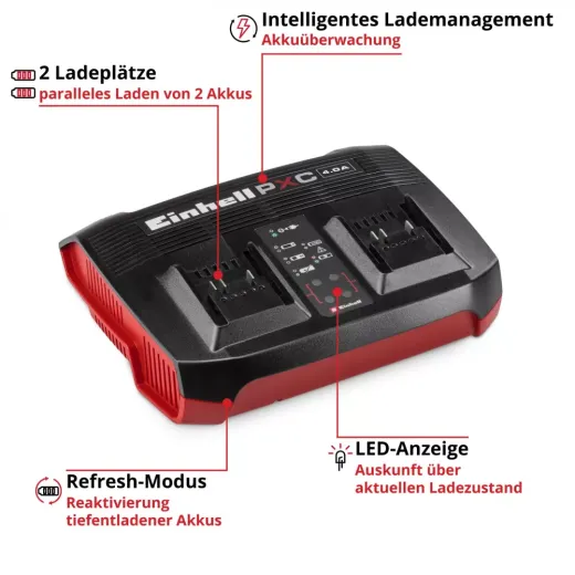 Зарядний пристрій Einhell 18V 2×4.0Ah X-Twincharger - 4512161