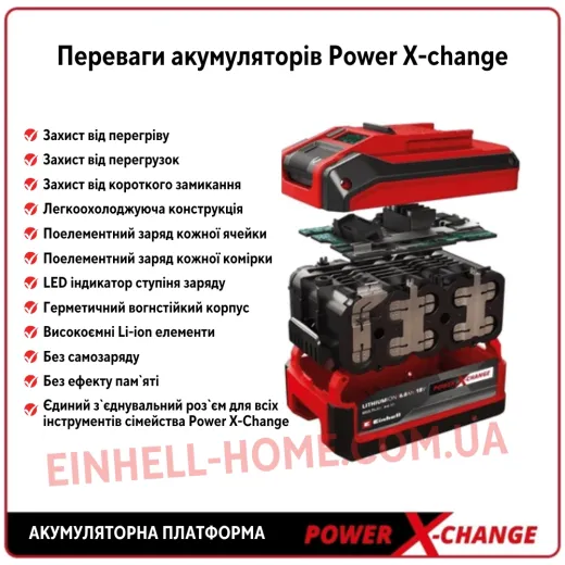 Тример садовий акумуляторний Einhell X-Change GE-CT 18 Li T Solo без АКБ та ЗП - 3411172K