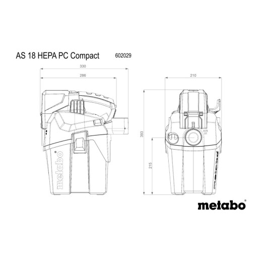 Акумуляторний пилосос Metabo AS 18 HEPA PC Compact - 602029850