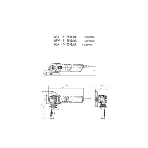 Болгарка Metabo WEVA 15-125 Quick - 600496000