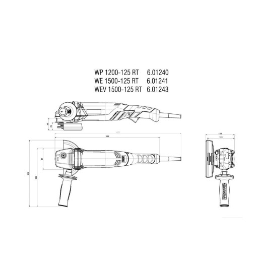 Болгарка Metabo WEV 1500-125 RT - 601243000