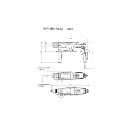 Мультиперфоратор Metabo UHEV 2860-2 Quick metaBOX 145 L - 600713500