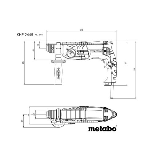 Комбінований перфоратор Metabo KHE 2445 SDS-Plus 800Вт - 601709500