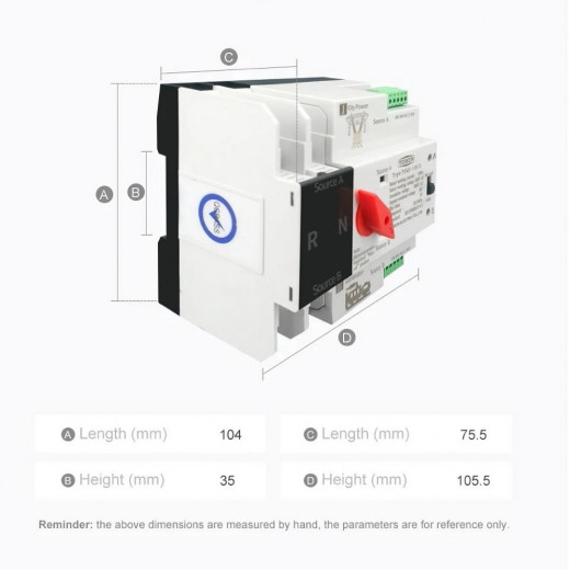 Автомат вводу резерву ATS1 2P 63A, Energio - ATS1-263