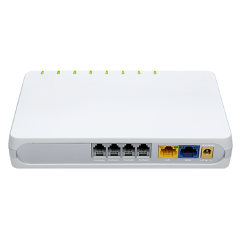 FLYINGVOICE G504, VOIP-шлюз, 4 порти FXS, 4 облікові записи SIP, OPUS, тристороння конференція, VPN: PPTP/L2TP, QoS Layer 3, підтримка NAT, підтримка TR069 та SNMPv2, порти Ethernet: 1 W0 1000 Мбіт/с + 3 порти LAN 10/100/1000 Мбіт/с