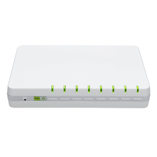 FLYINGVOICE G508, VOIP-шлюз, 8 портів FXS, 8 облікових записів SIP, OPUS, тристороння конференція, VPN: PPTP/L2TP, QoS Layer 3, підтримка NAT, підтримка TR069 та SNMPv2, порти Ethernet: 1 W0 1000 Мбіт/с + 3 порти LAN 10/100/1000 Мбіт/с - G508