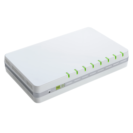 FLYINGVOICE G508, VOIP-шлюз, 8 портів FXS, 8 облікових записів SIP, OPUS, тристороння конференція, VPN: PPTP/L2TP, QoS Layer 3, підтримка NAT, підтримка TR069 та SNMPv2, порти Ethernet: 1 W0 1000 Мбіт/с + 3 порти LAN 10/100/1000 Мбіт/с - G508