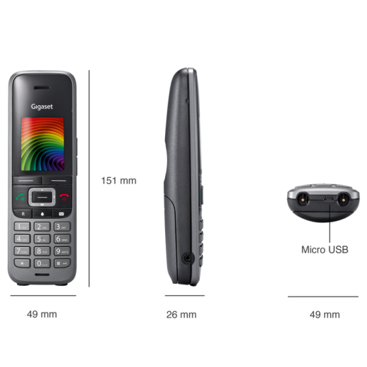Gigaset S650HE PRO, IP DECT телефон, TFT дисплей - S30852-H2662-R121