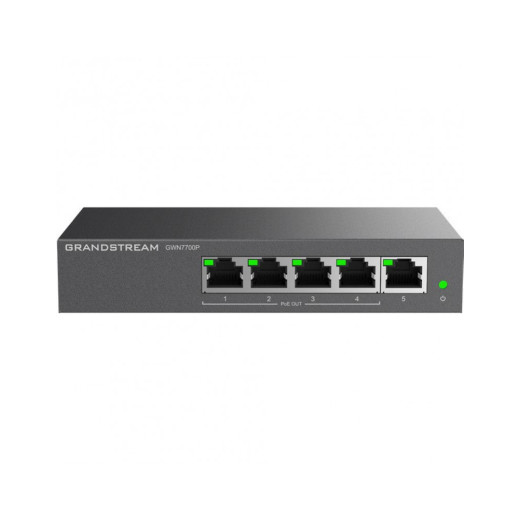 Grandstream GWN7700P, некерований мережевий комутатор, 5 Gigabit Ethernet Port, PoE 4 Port - GWN7700P
