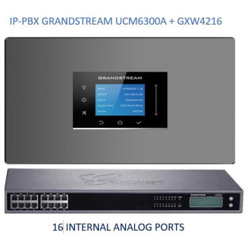 Grandstream UCM6300A, ip атс, 16 внутрішніх FXS, до 200 ip-абонентів, до 50 одночасних викликів, без FXO