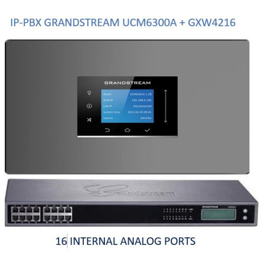 Grandstream UCM6300A, ip атс, 16 внутрішніх FXS, до 200 ip-абонентів, до 50 одночасних викликів, без FXO - UCM6300A-16