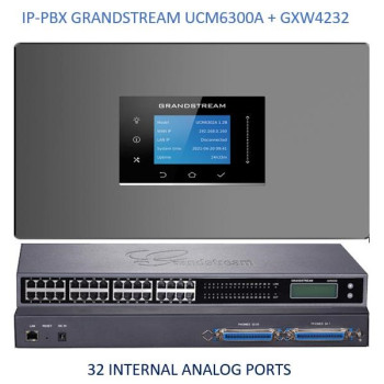 Grandstream UCM6300A, ip атс, 32 внутрішніх FXS, до 200 ip-абонентів, до 50 одночасних викликів, без FXO