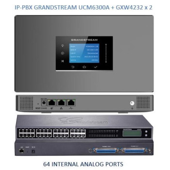 Grandstream UCM6300A, ip атс, 64 внутрішніх FXS, до 200 ip-абонентів, до 50 одночасних викликів, без FXO