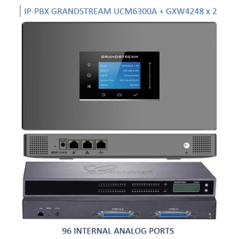 Grandstream UCM6300A, ip атс, 96 внутрішніх FXS, до 200 ip-абонентів, до 50 одночасних викликів, без FXO