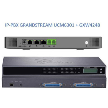 Grandstream UCM6301, ip атс, 49хFXS, 1xFXO до 500 ip абонентів/75 одночасних викликів, RemoteConnect, 1xWAN, 1xLAN, HA