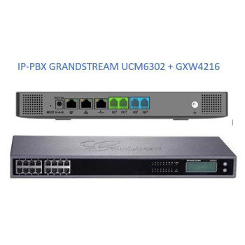 Grandstream UCM6302, ip атс, 18хFXS, 2xFXO, до 1000 абонентів/150 одночасних викликів, RemoteConnect, 1xWAN, 1xLAN, HA