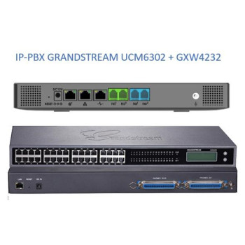 Grandstream UCM6302, ip атс, 34хFXS, 2xFXO, до 1000 абонентів/150 одночасних викликів, RemoteConnect, 1xWAN, 1xLAN, HA