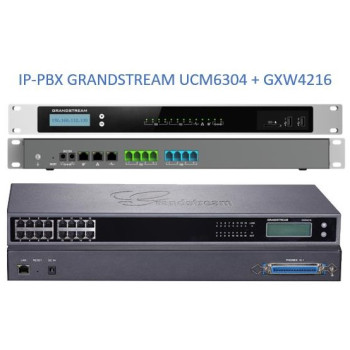 Grandstream UCM6304, ip атс, 20хFXS, 4xFXO, до 2000 абонентів/300 одночасних викликів, RemoteConnect, 1xWAN, 1xLAN, HA