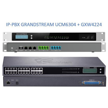Grandstream UCM6304, ip атс, 28хFXS, 4xFXO, до 2000 абонентів/300 одночасних викликів, RemoteConnect, 1xWAN, 1xLAN, HA