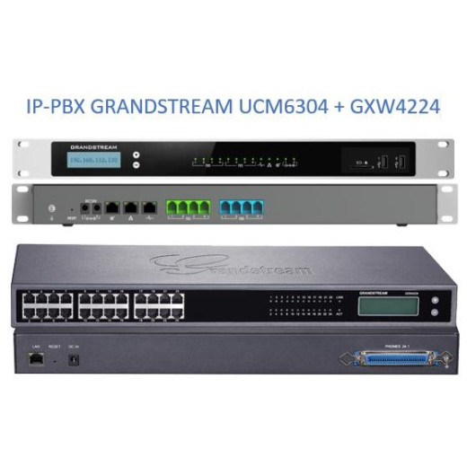 Grandstream UCM6304, ip атс, 28хFXS, 4xFXO, до 2000 абонентів/300 одночасних викликів, RemoteConnect, 1xWAN, 1xLAN, HA - UCM6304-28